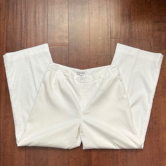 Coldwater Creek Women’s White Linen Blend Wide Leg Pants, Size 12 - Picture 8 of 13